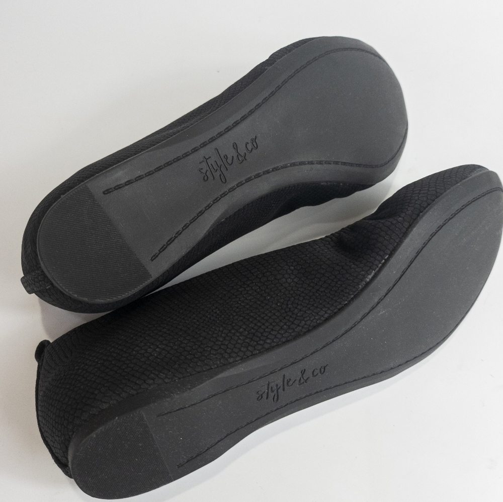 Style & Co Vinniee Hidden Wedge Flats Black -5 - Picture 3 of 4